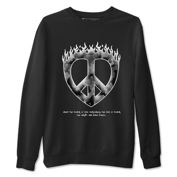 12s Black Wolf Grey shirts to match jordans Love Peace sneaker match tees Air Jordan 12 Barons match shoes to clothes SNRT Sneaker Tees unisex cotton Black 2 shirts