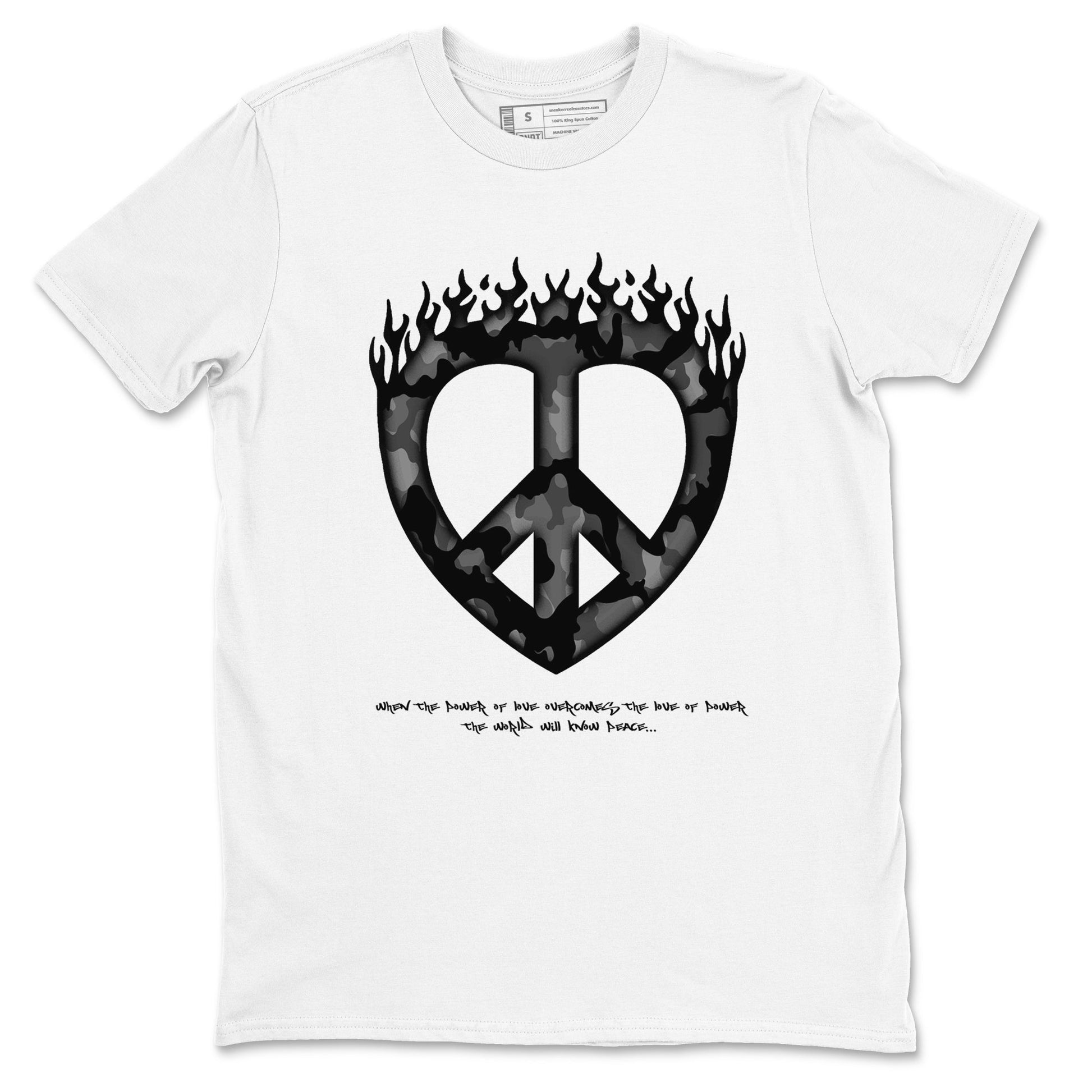 12s Black Wolf Grey shirts to match jordans Love Peace sneaker match tees Air Jordan 12 Barons match shoes to clothes SNRT Sneaker Tees unisex cotton White 2 shirts