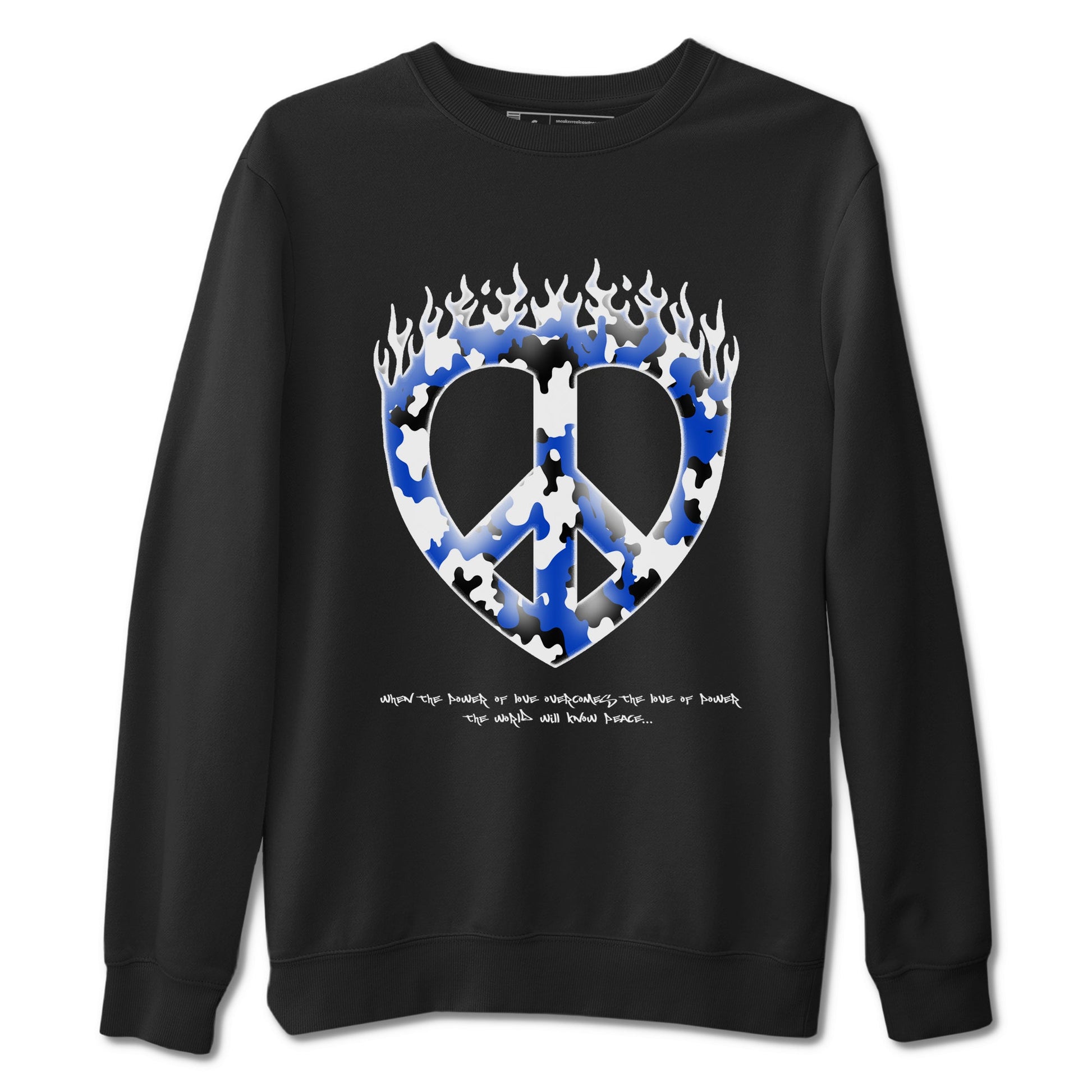 12s Blueberry shirts to match jordans Love Peace best t shirts to wear with jordans AJ12 White and Game Royal match shoes to clothes SNRT Sneaker Tees unisex cotton Black 2 shirts