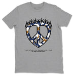 13s Midnight Navy shirts to match jordans Love Peace sneaker match tees Air Jordan 13 Midnight Navy SNRT Sneaker Release Tees unisex cotton Heather Grey 2 crew neck shirts