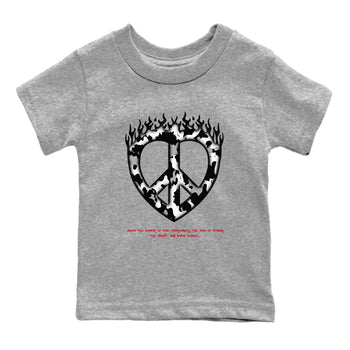 14s Black Toe shirts to match jordans Love Peace graphic tees Air Jordan 14 Black Toe t shirts to match sneakers SNRT Sneaker Tees Youth Baby Heather Grey 2 tee