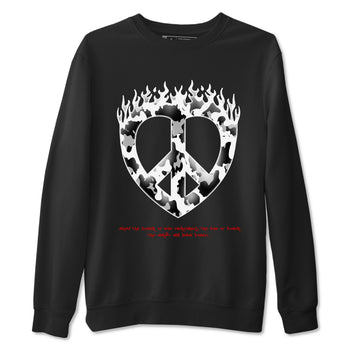 14s Black Toe shirts to match jordans Love Peace graphic tees Air Jordan 14 Black Toe t shirts to match sneakers SNRT Sneaker Tees unisex cotton Black 2 shirts