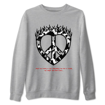 14s Black Toe shirts to match jordans Love Peace graphic tees Air Jordan 14 Black Toe t shirts to match sneakers SNRT Sneaker Tees unisex cotton Heather Grey 2 shirts