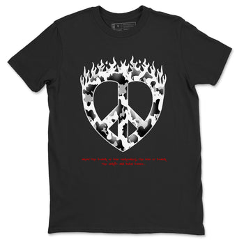 14s Black Toe shirts to match jordans Love Peace graphic tees Air Jordan 14 Black Toe t shirts to match sneakers SNRT Sneaker Tees unisex cotton Black 2 shirts
