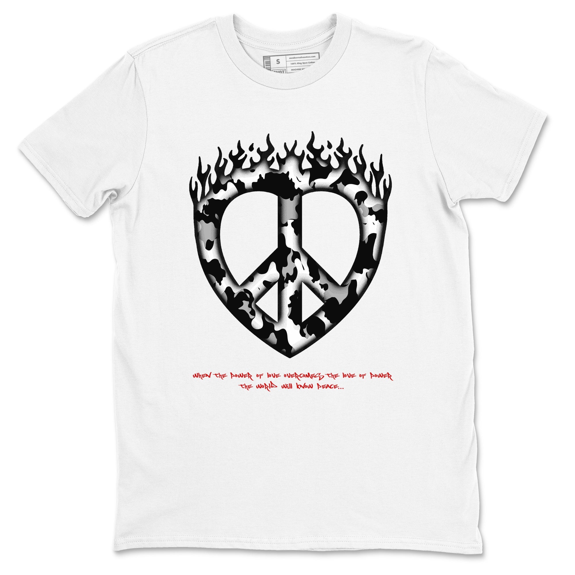 14s Black Toe shirts to match jordans Love Peace graphic tees Air Jordan 14 Black Toe t shirts to match sneakers SNRT Sneaker Tees unisex cotton White 2 shirts