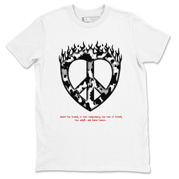 14s Black Toe shirts to match jordans Love Peace graphic tees Air Jordan 14 Black Toe t shirts to match sneakers SNRT Sneaker Tees unisex cotton White 2 shirts