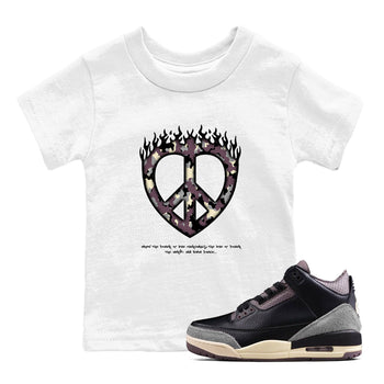 3s A Ma Maniere x Black shirts to match jordans Love Peace sneaker match tees A Ma Maniere x Air Jordan 3 _hile You Were Sleeping_neaker Release Tees Youth Baby White 1 crew neck shirts
