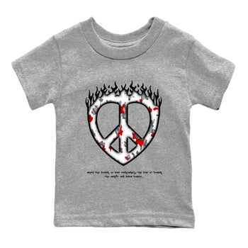 3s Cement Grey shirts to match jordans Love Peace sneaker match tees Air Jordan 3 Cement Grey SNRT Sneaker Release Tees Youth Baby Heather Grey 2 crew neck shirts