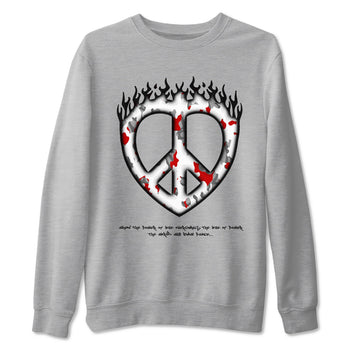 3s Cement Grey shirts to match jordans Love Peace sneaker match tees Air Jordan 3 Cement Grey SNRT Sneaker Release Tees unisex cotton Heather Grey 2 crew neck shirts