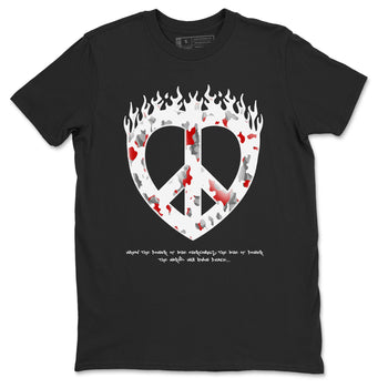3s Cement Grey shirts to match jordans Love Peace sneaker match tees Air Jordan 3 Cement Grey SNRT Sneaker Release Tees unisex cotton Black 2 crew neck shirts