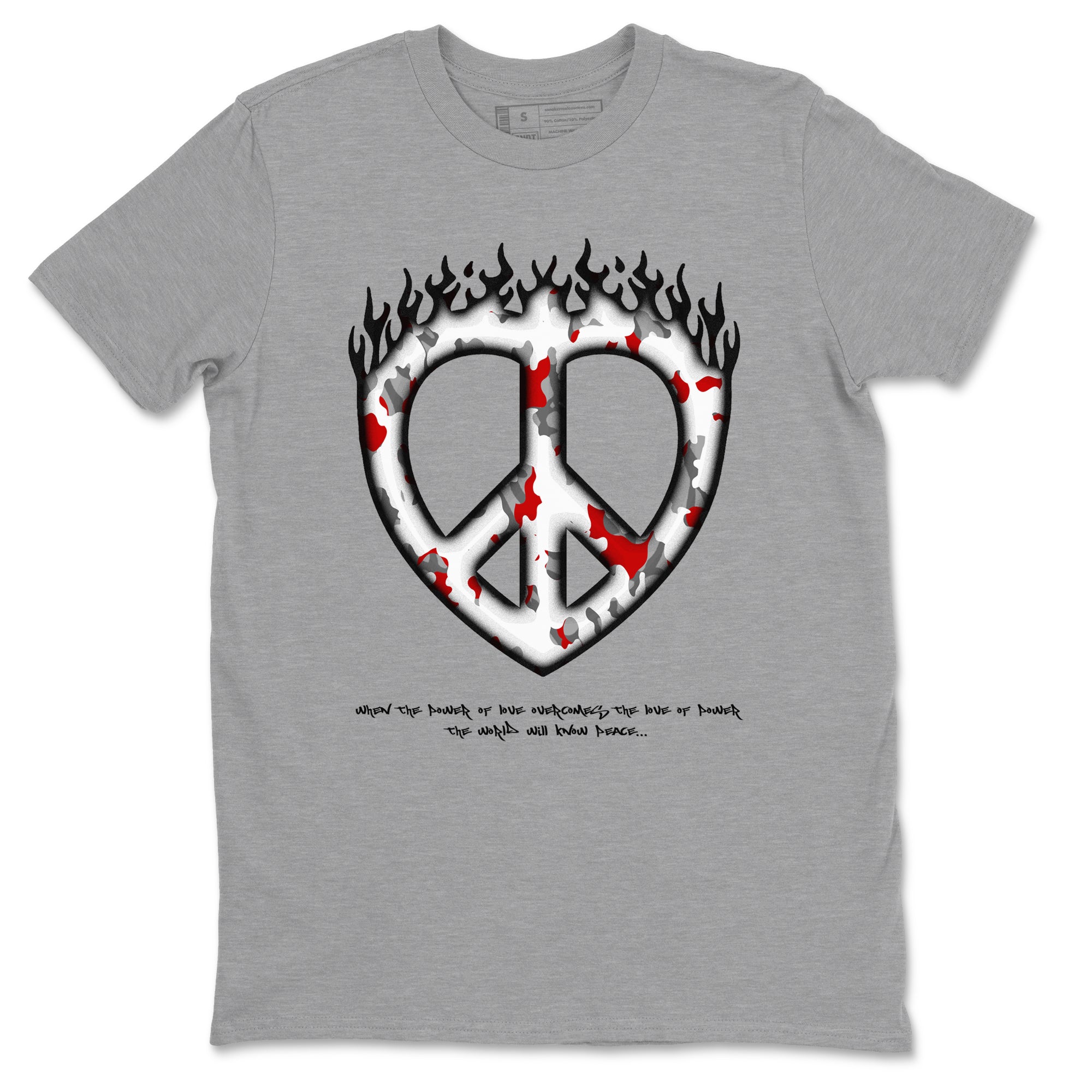 3s Cement Grey shirts to match jordans Love Peace sneaker match tees Air Jordan 3 Cement Grey SNRT Sneaker Release Tees unisex cotton Heather Grey 2 crew neck shirts