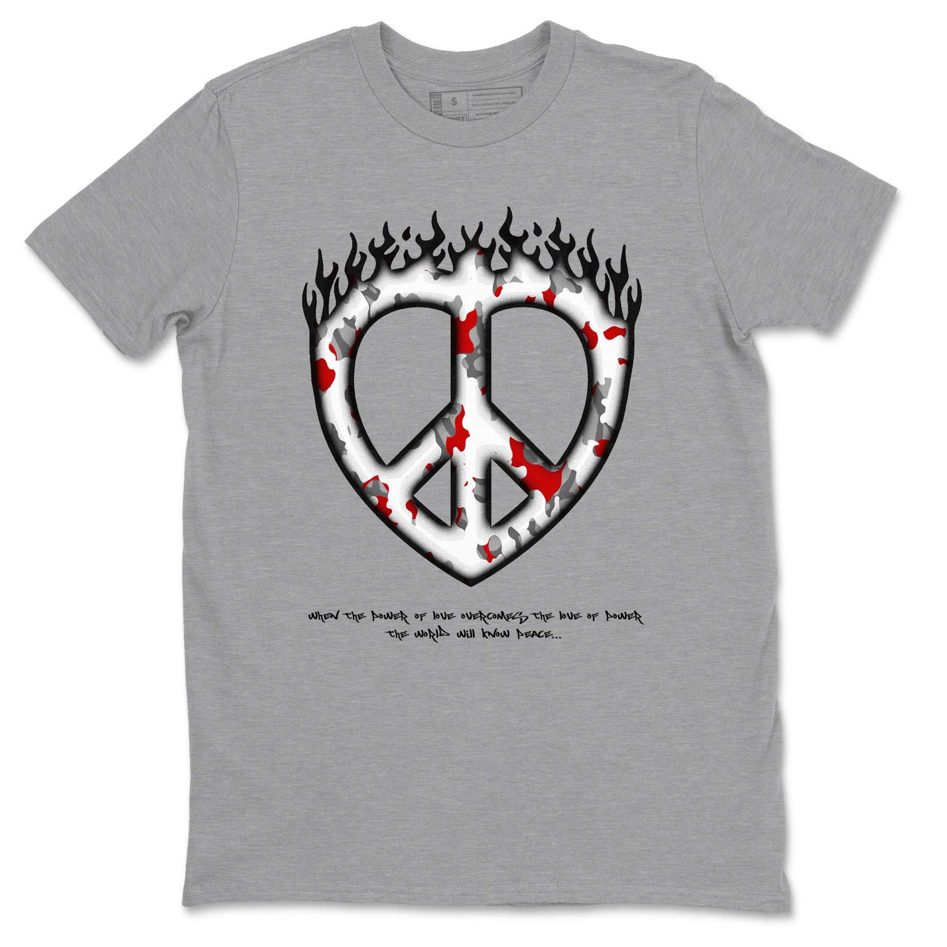 3s Cement Grey shirts to match jordans Love Peace sneaker match tees Air Jordan 3 Cement Grey SNRT Sneaker Release Tees unisex cotton Heather Grey 2 crew neck shirts