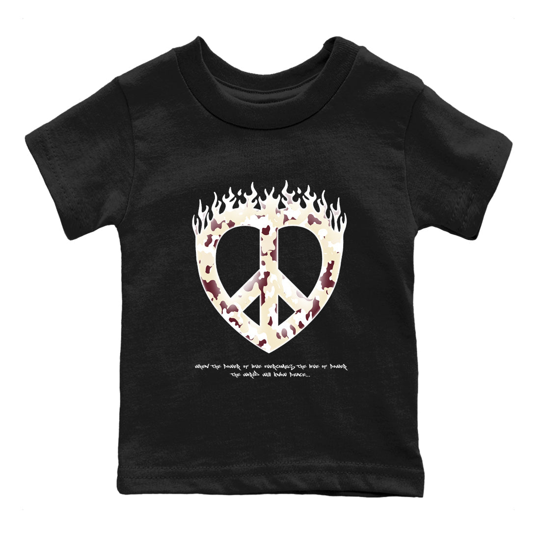 4s A Ma Maniere x Fossil Stone shirts to match jordans Love Peace sneaker match tees Air Jordan 4 A Ma Maniere x Fossil Stone match shoes to clothes SNRT Sneaker Tees Youth Baby Black 2 tee