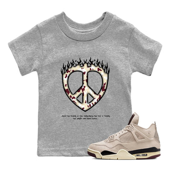 4s A Ma Maniere x Fossil Stone shirts to match jordans Love Peace sneaker match tees Air Jordan 4 A Ma Maniere x Fossil Stone match shoes to clothes SNRT Sneaker Tees Youth Baby Heather Grey 1 tee