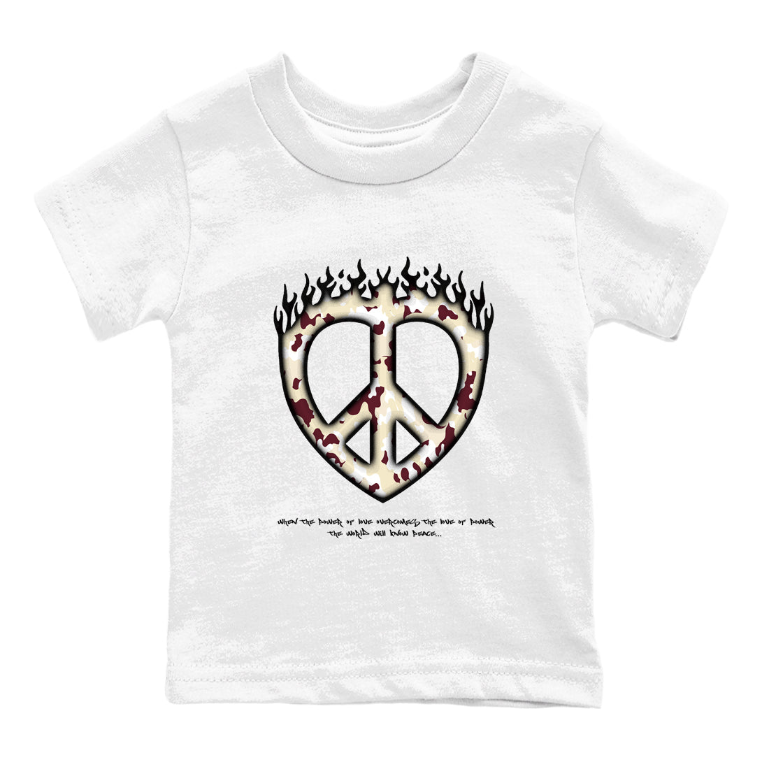 4s A Ma Maniere x Fossil Stone shirts to match jordans Love Peace sneaker match tees Air Jordan 4 A Ma Maniere x Fossil Stone match shoes to clothes SNRT Sneaker Tees Youth Baby White 2 tee