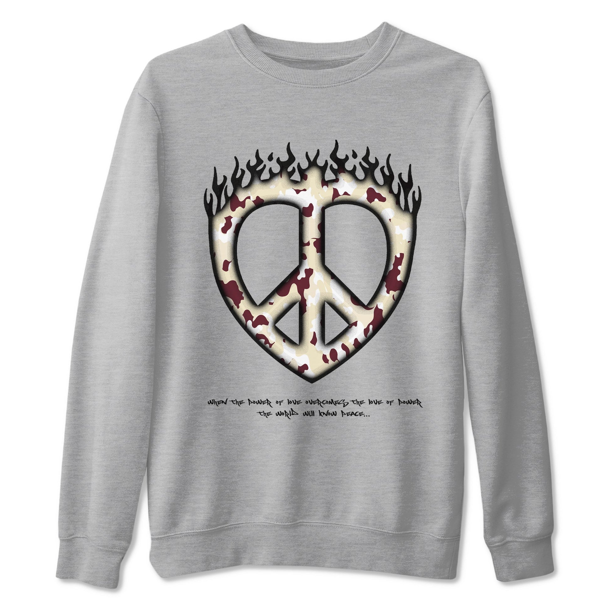 4s A Ma Maniere x Fossil Stone shirts to match jordans Love Peace sneaker match tees Air Jordan 4 A Ma Maniere x Fossil Stone match shoes to clothes SNRT Sneaker Tees unisex cotton Heather Grey 2 shirts