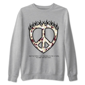 4s A Ma Maniere x Fossil Stone shirts to match jordans Love Peace sneaker match tees Air Jordan 4 A Ma Maniere x Fossil Stone match shoes to clothes SNRT Sneaker Tees unisex cotton Heather Grey 2 shirts