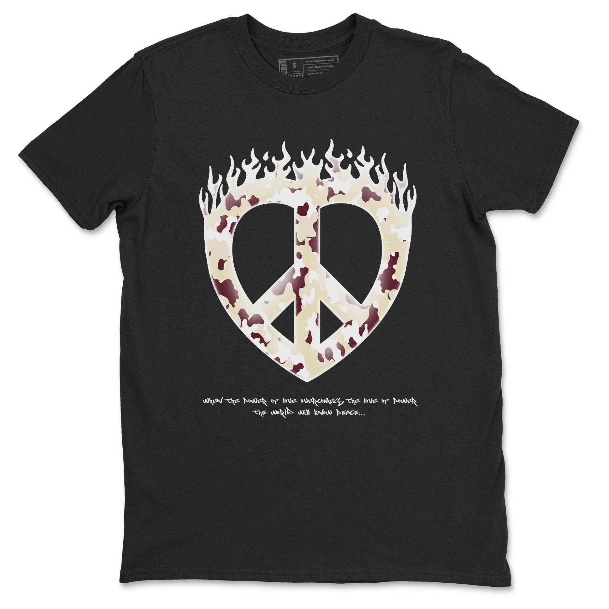 4s A Ma Maniere x Fossil Stone shirts to match jordans Love Peace sneaker match tees Air Jordan 4 A Ma Maniere x Fossil Stone match shoes to clothes SNRT Sneaker Tees unisex cotton Black 2 shirts