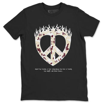 4s A Ma Maniere x Fossil Stone shirts to match jordans Love Peace sneaker match tees Air Jordan 4 A Ma Maniere x Fossil Stone match shoes to clothes SNRT Sneaker Tees unisex cotton Black 2 shirts
