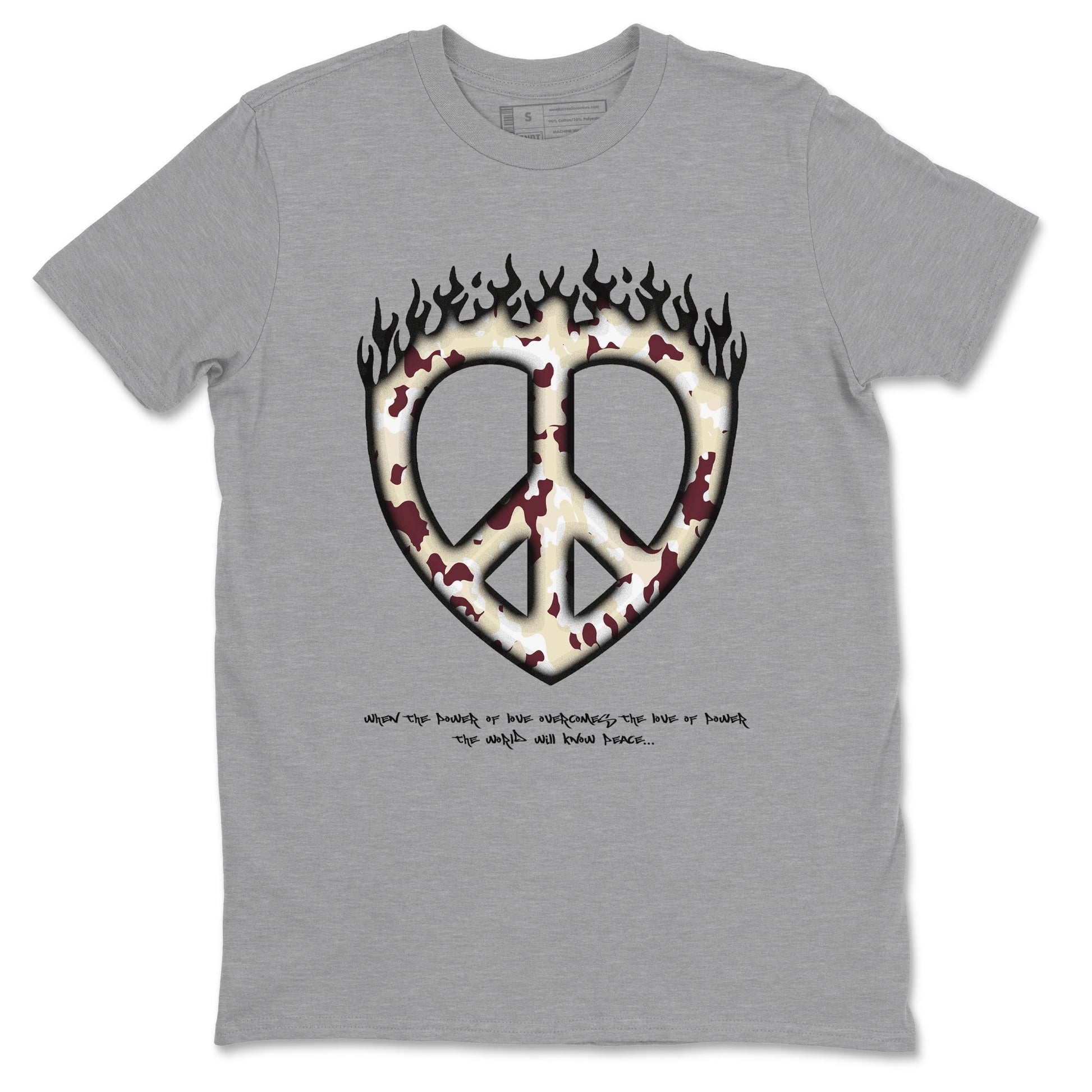 4s A Ma Maniere x Fossil Stone shirts to match jordans Love Peace sneaker match tees Air Jordan 4 A Ma Maniere x Fossil Stone match shoes to clothes SNRT Sneaker Tees unisex cotton Heather Grey 2 shirts