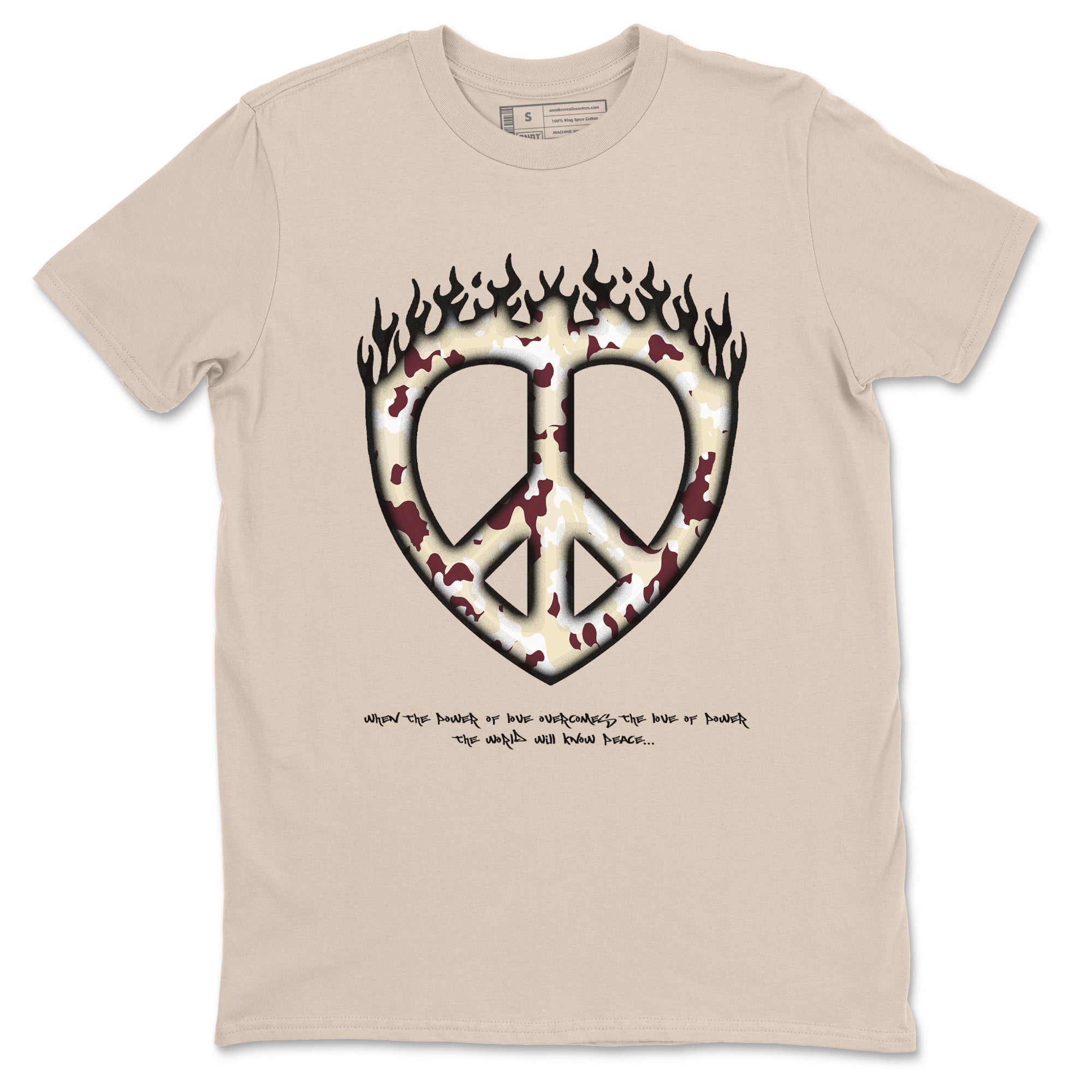 4s A Ma Maniere x Fossil Stone shirts to match jordans Love Peace sneaker match tees Air Jordan 4 A Ma Maniere x Fossil Stone match shoes to clothes SNRT Sneaker Tees unisex cotton Sand 2 shirts