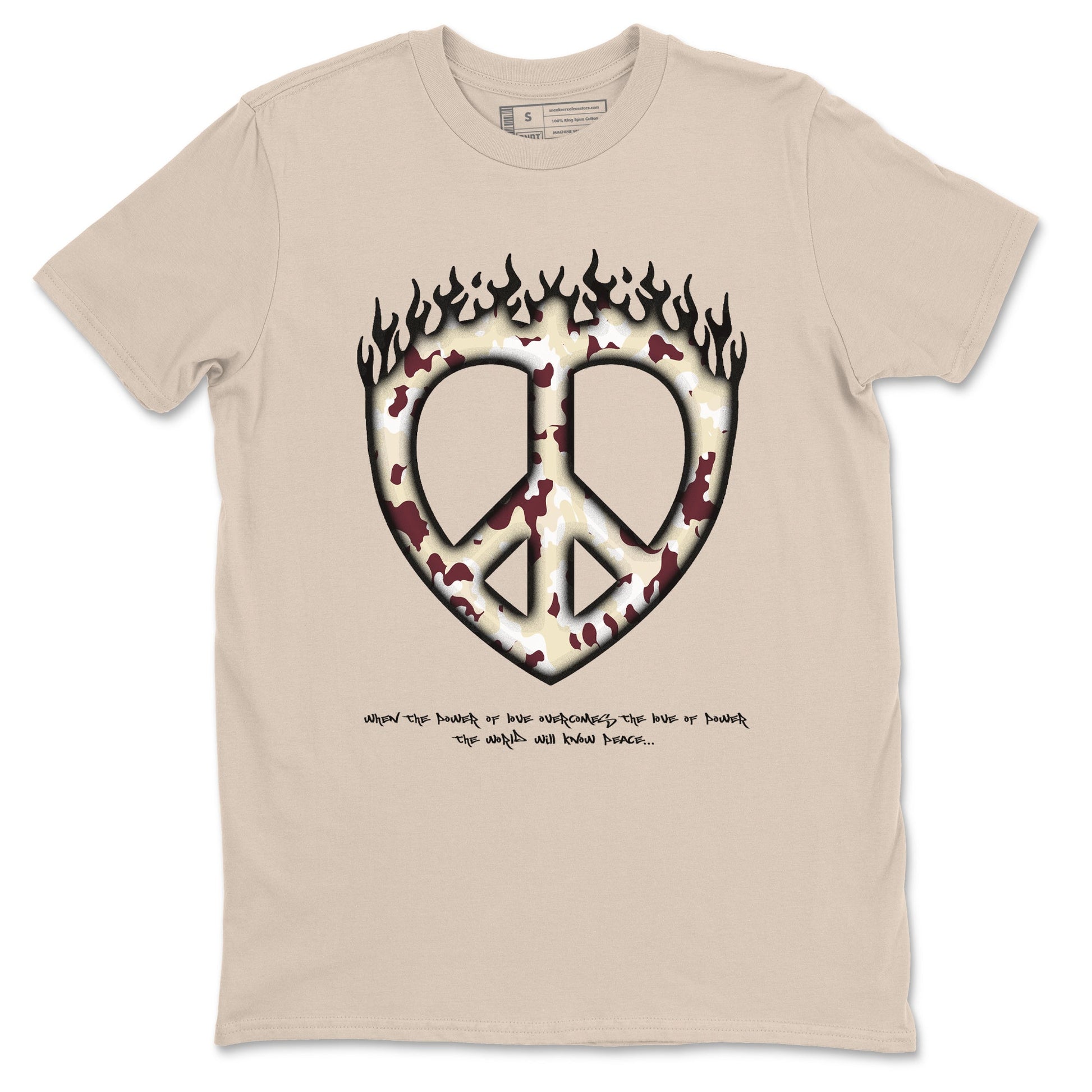 4s A Ma Maniere x Fossil Stone shirts to match jordans Love Peace sneaker match tees Air Jordan 4 A Ma Maniere x Fossil Stone match shoes to clothes SNRT Sneaker Tees unisex cotton Sand 2 shirts