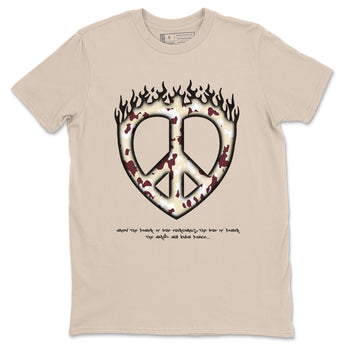 4s A Ma Maniere x Fossil Stone shirts to match jordans Love Peace sneaker match tees Air Jordan 4 A Ma Maniere x Fossil Stone match shoes to clothes SNRT Sneaker Tees unisex cotton Sand 2 shirts