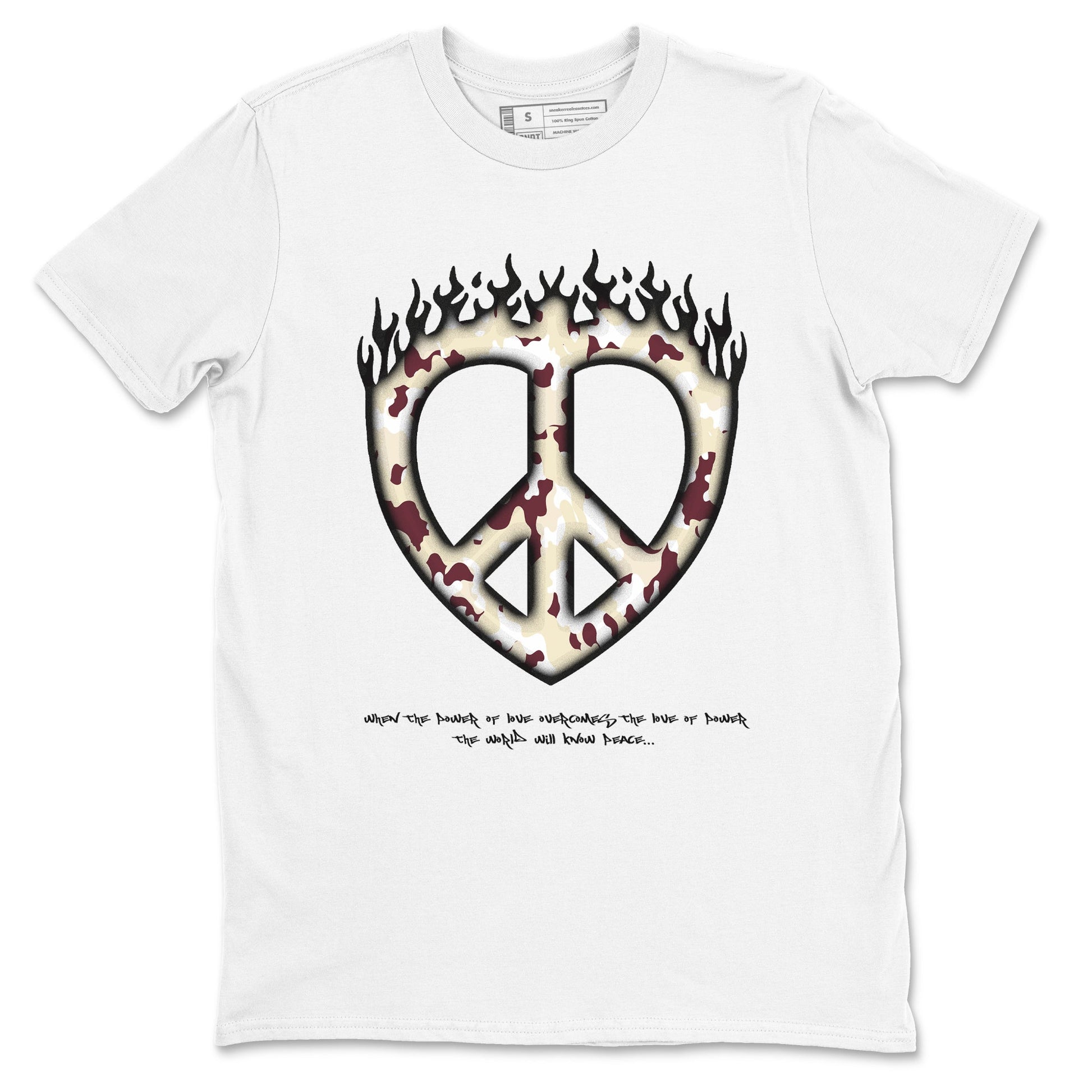 4s A Ma Maniere x Fossil Stone shirts to match jordans Love Peace sneaker match tees Air Jordan 4 A Ma Maniere x Fossil Stone match shoes to clothes SNRT Sneaker Tees unisex cotton White 2 shirts