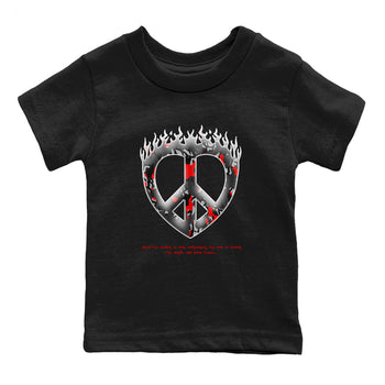 4s Black Cement shirts to match jordans Love Peace sneaker match tees Air Jordan 4 Black Cement match shoes to clothes SNRT Sneaker Tees Youth Baby Black 2 tee