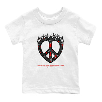 4s Black Cement shirts to match jordans Love Peace sneaker match tees Air Jordan 4 Black Cement match shoes to clothes SNRT Sneaker Tees Youth Baby White 2 tee