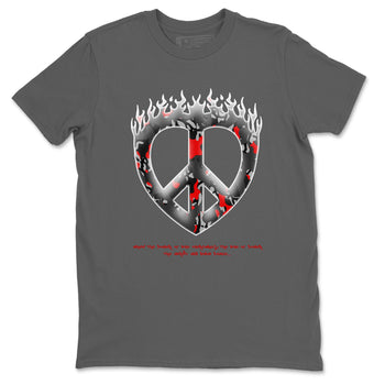 4s Black Cement shirts to match jordans Love Peace sneaker match tees Air Jordan 4 Black Cement match shoes to clothes SNRT Sneaker Tees unisex cotton Cool Grey 2 shirts