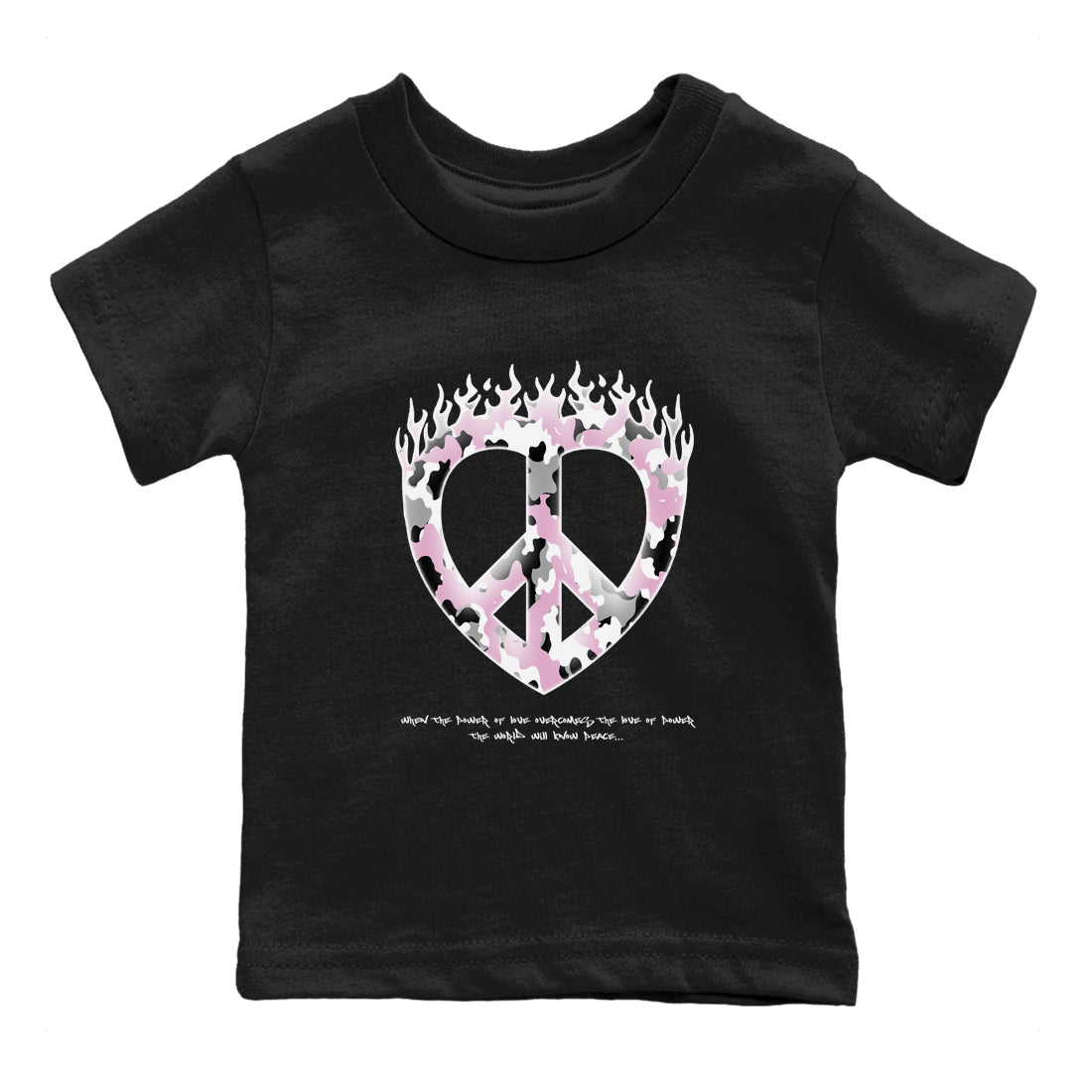 4s Retro Orchid shirts to match jordans Love Peace sneaker match tees Air Jordan 4 WMNS Orchid match shoes to clothes SNRT Sneaker Tees Youth Baby Black 2 tee