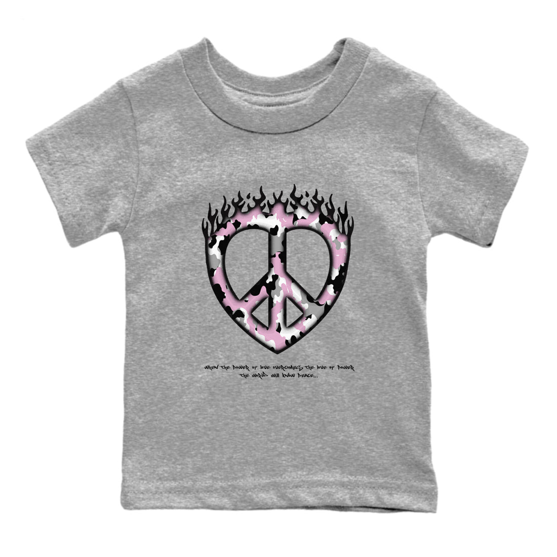 4s Retro Orchid shirts to match jordans Love Peace sneaker match tees Air Jordan 4 WMNS Orchid match shoes to clothes SNRT Sneaker Tees Youth Baby Heather Grey 2 tee
