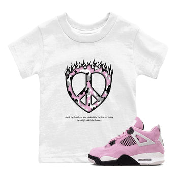 4s Retro Orchid shirts to match jordans Love Peace sneaker match tees Air Jordan 4 WMNS Orchid match shoes to clothes SNRT Sneaker Tees Youth Baby White 1 tee