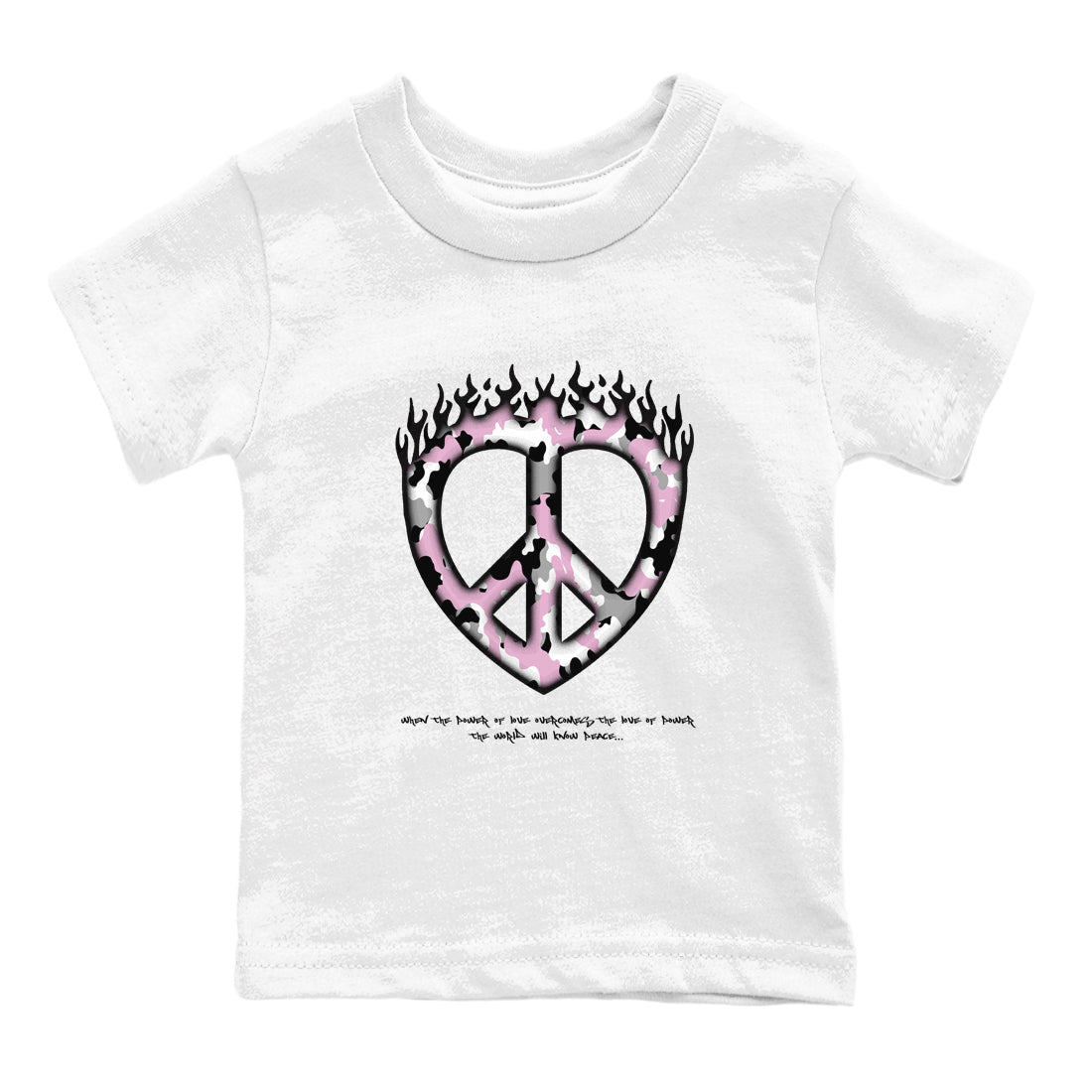 4s Retro Orchid shirts to match jordans Love Peace sneaker match tees Air Jordan 4 WMNS Orchid match shoes to clothes SNRT Sneaker Tees Youth Baby White 2 tee