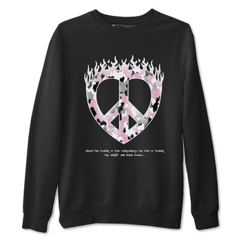 4s Retro Orchid shirts to match jordans Love Peace sneaker match tees Air Jordan 4 WMNS Orchid match shoes to clothes SNRT Sneaker Tees unisex cotton Black 2 shirts
