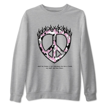 4s Retro Orchid shirts to match jordans Love Peace sneaker match tees Air Jordan 4 WMNS Orchid match shoes to clothes SNRT Sneaker Tees unisex cotton Heather Grey 2 shirts