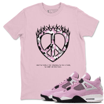 4s Retro Orchid shirts to match jordans Love Peace sneaker match tees Air Jordan 4 WMNS Orchid match shoes to clothes SNRT Sneaker Tees unisex cotton Pink 1 shirts