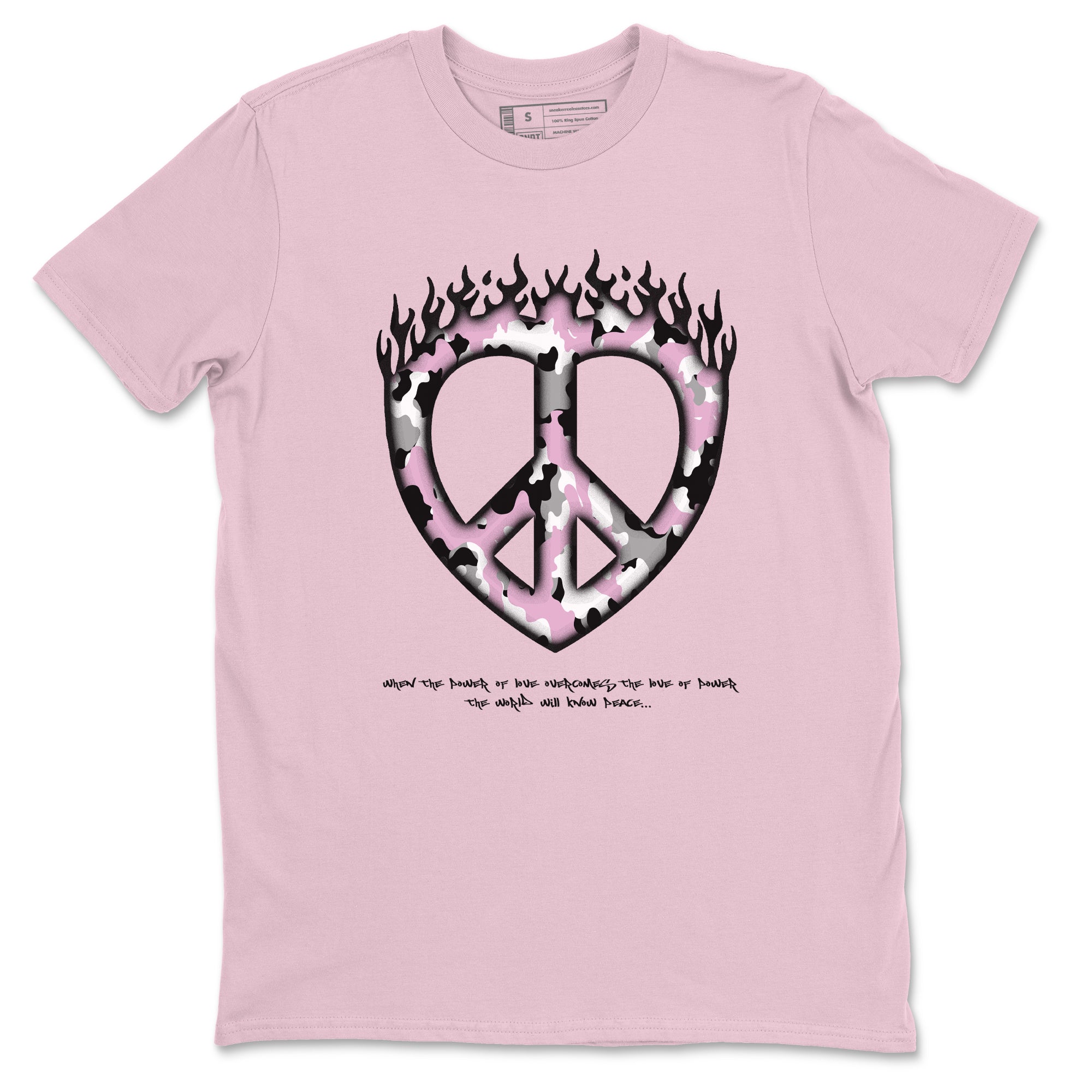4s Retro Orchid shirts to match jordans Love Peace sneaker match tees Air Jordan 4 WMNS Orchid match shoes to clothes SNRT Sneaker Tees unisex cotton Pink 2 shirts