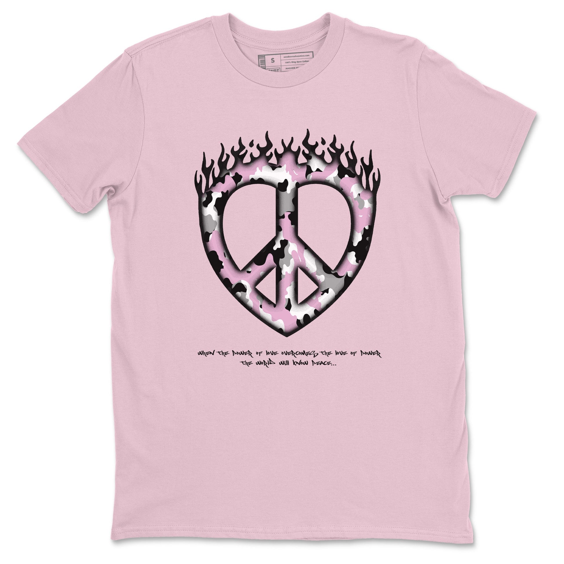 4s Retro Orchid shirts to match jordans Love Peace sneaker match tees Air Jordan 4 WMNS Orchid match shoes to clothes SNRT Sneaker Tees unisex cotton Pink 2 shirts