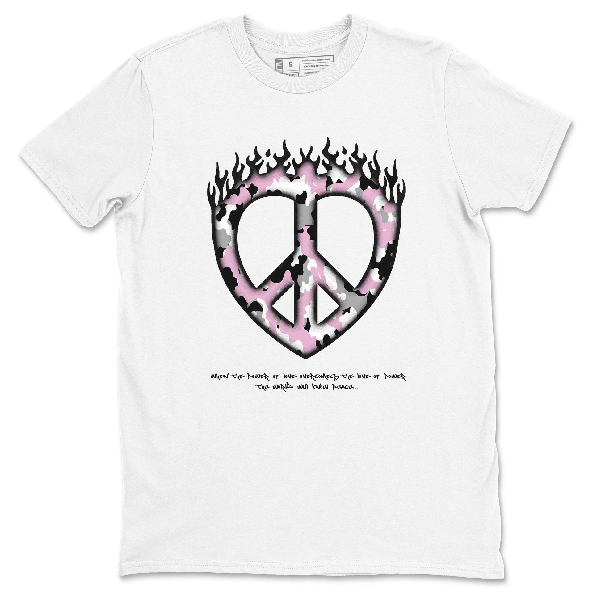 4s Retro Orchid shirts to match jordans Love Peace sneaker match tees Air Jordan 4 WMNS Orchid match shoes to clothes SNRT Sneaker Tees unisex cotton White 2 shirts
