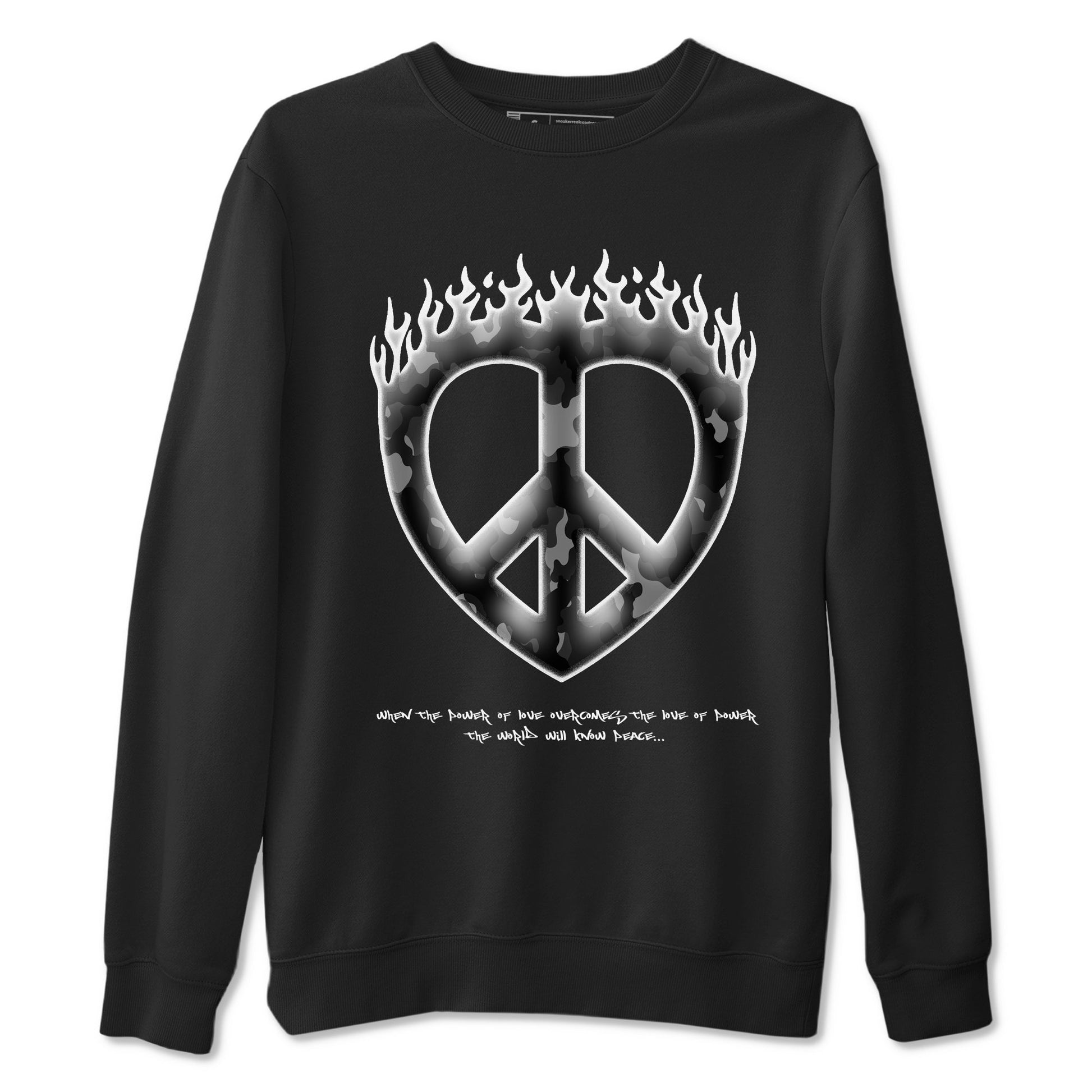 4s White Thunder shirts to match jordans Love Peace sneaker match tees Air Jordan 4 White Thunder SNRT Sneaker Release Tees unisex cotton Black 2 crew neck shirts