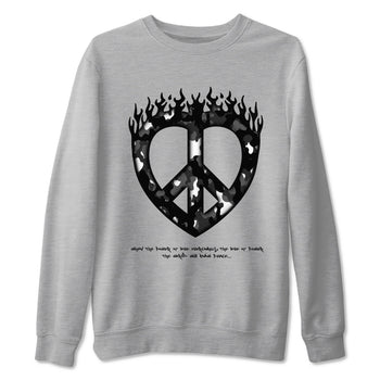 4s White Thunder shirts to match jordans Love Peace sneaker match tees Air Jordan 4 White Thunder SNRT Sneaker Release Tees unisex cotton Heather Grey 2 crew neck shirts
