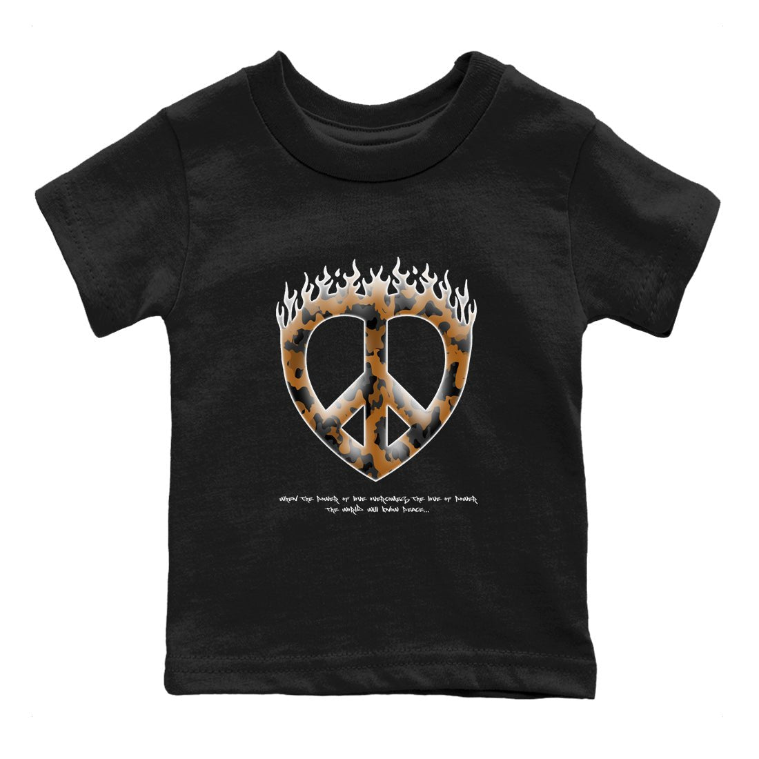 5s Archaeo Brown shirts to match jordans Love Peace sneaker match tees Air Jordan 5 Archaeo Brown match shoes to clothes SNRT Sneaker Tees Youth Baby Black 2 tee
