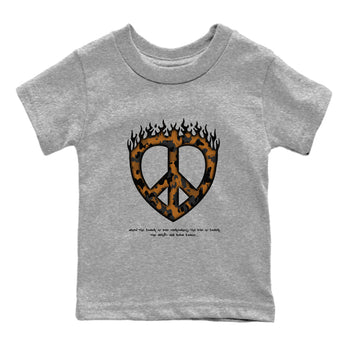 5s Archaeo Brown shirts to match jordans Love Peace sneaker match tees Air Jordan 5 Archaeo Brown match shoes to clothes SNRT Sneaker Tees Youth Baby Heather Grey 2 tee