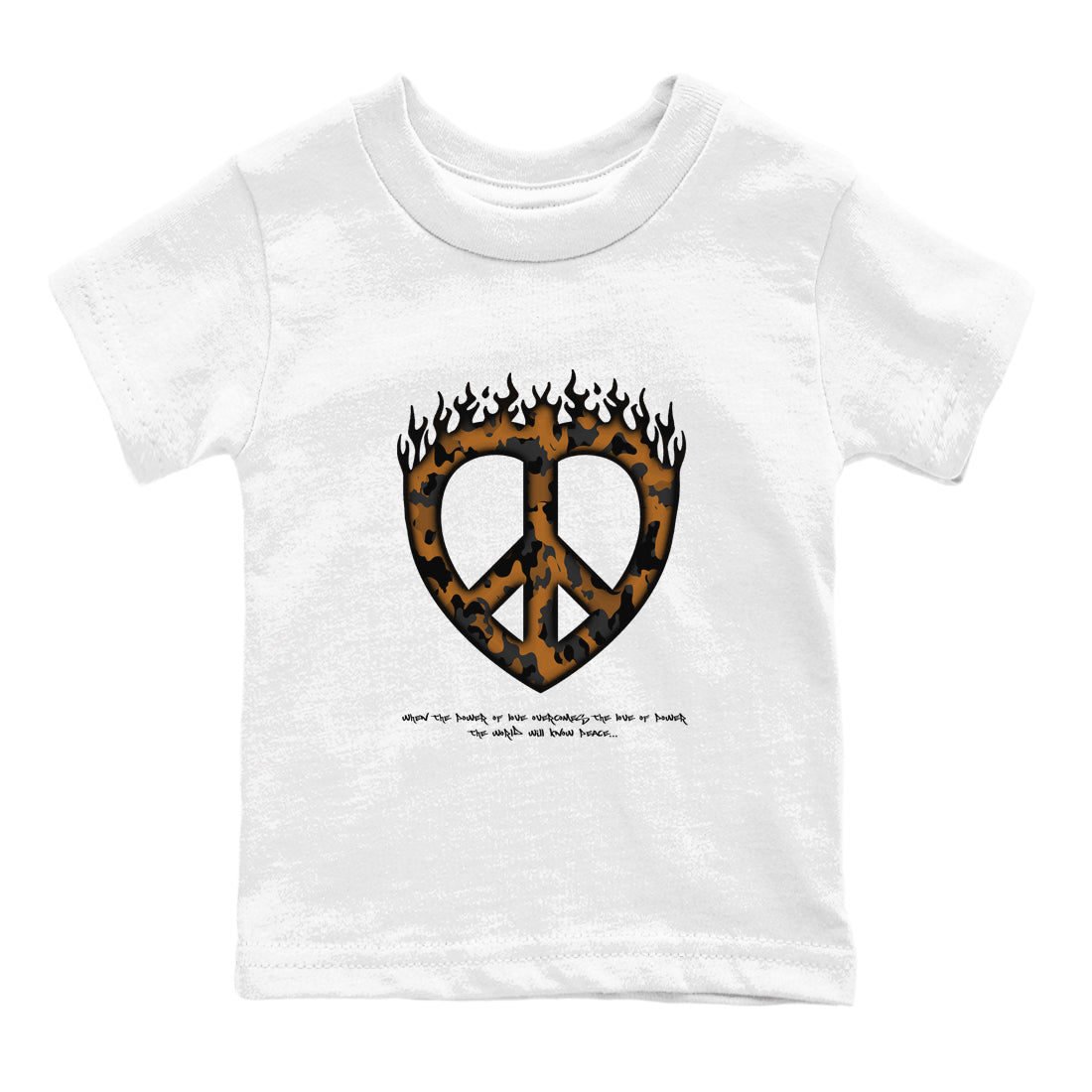 5s Archaeo Brown shirts to match jordans Love Peace sneaker match tees Air Jordan 5 Archaeo Brown match shoes to clothes SNRT Sneaker Tees Youth Baby White 2 tee