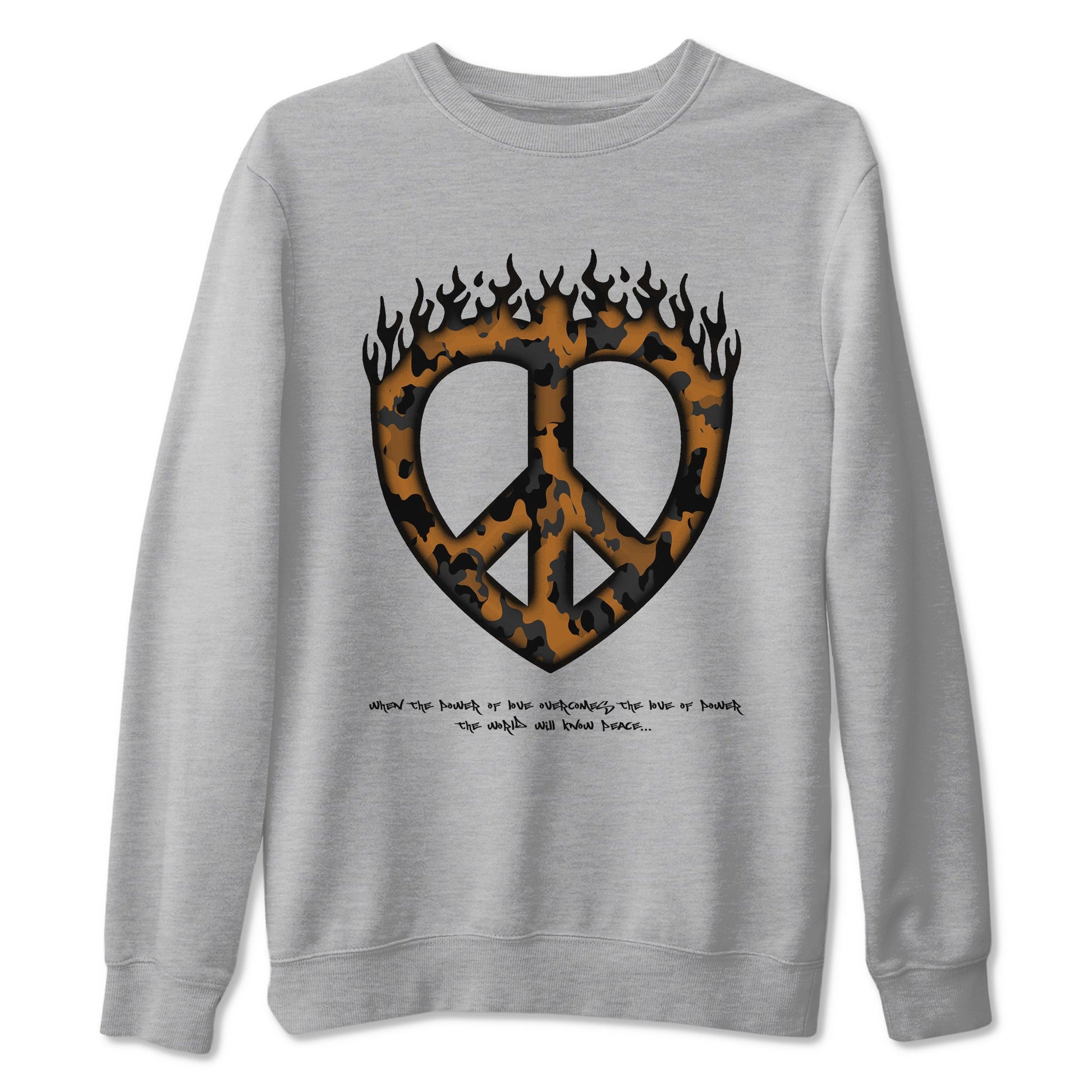 5s Archaeo Brown shirts to match jordans Love Peace sneaker match tees Air Jordan 5 Archaeo Brown match shoes to clothes SNRT Sneaker Tees unisex cotton Heather Grey 2 shirts