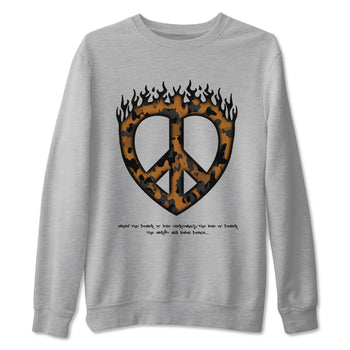 5s Archaeo Brown shirts to match jordans Love Peace sneaker match tees Air Jordan 5 Archaeo Brown match shoes to clothes SNRT Sneaker Tees unisex cotton Heather Grey 2 shirts