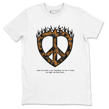 5s Archaeo Brown shirts to match jordans Love Peace sneaker match tees Air Jordan 5 Archaeo Brown match shoes to clothes SNRT Sneaker Tees unisex cotton White 2 shirts