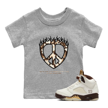 5s Golden Ticket shirts to match jordans Love Peace best t shirts to wear with jordans Air Jordan 5 Golden Ticket match shoes to clothes SNRT Sneaker Tees Youth Baby Heather Grey 1 tee